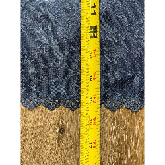 Blue Table Runner Jacquard Tablecloth Floral Tassel Wedding Party Decor Retro - Picture 6 of 7